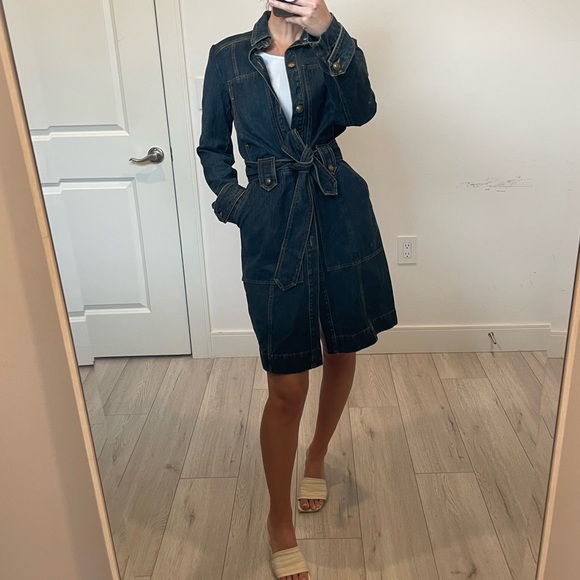 Free People Denim Trench Coat - Picture 6 of 16
